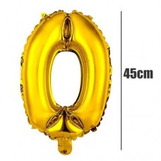 Balão Metalizado Ouro Número 0 45cm